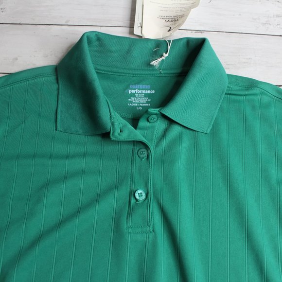 E Performance Women's Golf Polo Size L Green Knit Moisture Wick - Picture 3 of 5